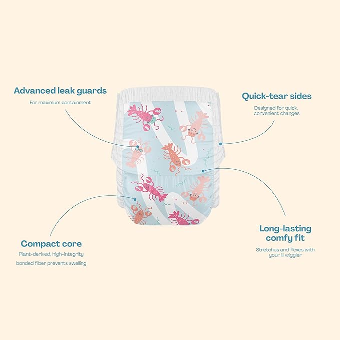 Hello Bello Premium Swim Diapers, Size S (16-28 lbs), Cute Extra-Bright Lobster Designs, 20 Count (Pack of 2)