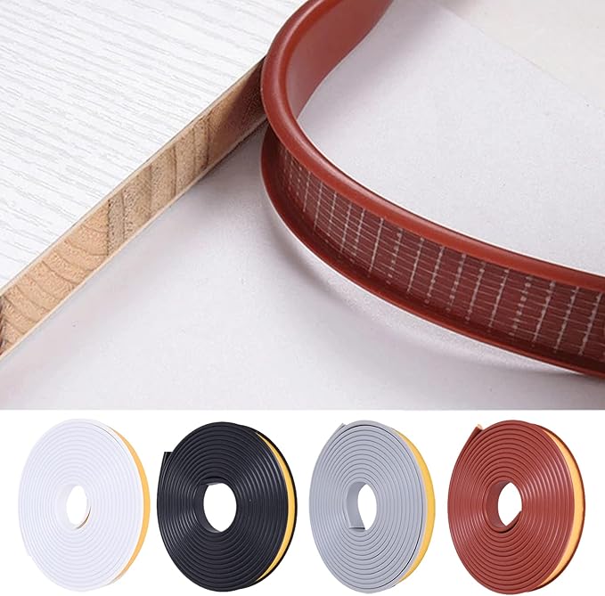 U-Shape Edge Banding, 16.4ft Self Adhesive Veneer Edging,TPE Flexible Furniture Edge Protector for Cabinet Repair Furniture Restoration (18MM, White)