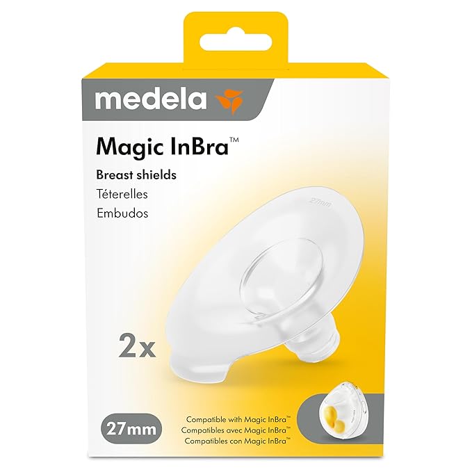Medela Magic InBra Breast Shields, 2 Count of 27mm Breast Pump Flanges, Made Without BPA