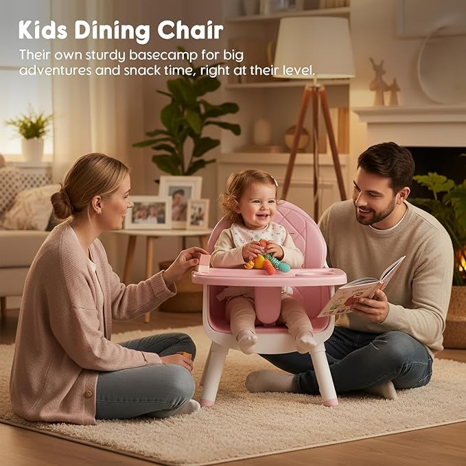 UNISWAN 6 in 1 Baby High Chair, Convertible Highchair for Babies and Toddlers (Pink)