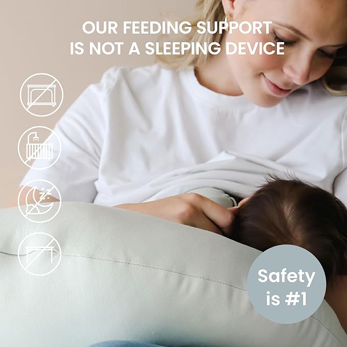 snuggle me Organic Nursing Pillow (New 2025 Design) | Bottle & Breastfeeding Pillow with Organic Cotton Cover & Fiberfill, Machine Washable Feeding Pillow, Newborn Essentials Must Haves (Sage) - v2