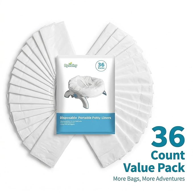[36 Count] Disposable Potty Bags with Absorbent Pads, Leak-Proof Travel Potty Liners for Toddlers, No-Mess Potty Training Bags Compatible with OXO Tot 2-in-1 Go Potty & Most Potty Chairs
