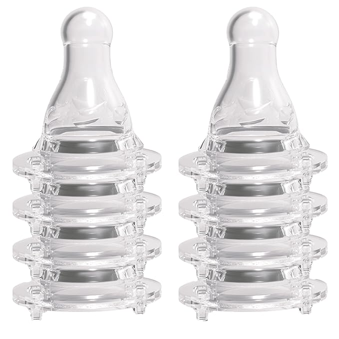 Avima Baby Anti Colic Nipples for Standard Neck Bottles, Silicone Breast Like Nipples - 3 to 6+ Months, Medium Flow, Level 2 (Pack of 6)
