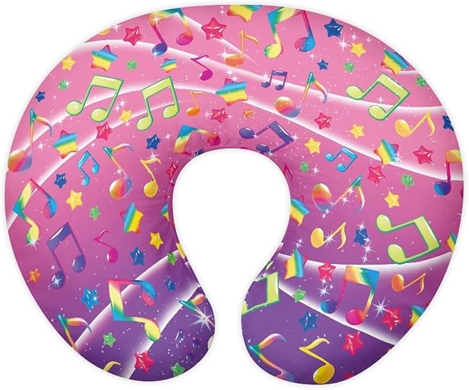 Colorful Music Note Nursing Pillow Cover for U-Shaped Feeding Pillow Soft Nursing Pillow Case Hidden Zipper Design Skin-Friendly