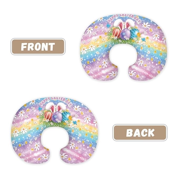 Breastfeeding Pillow Slipcover for Baby with Daisy Butterfly Easter Egg and Rabbit Print Breastfeeding Nursing Pillow Slipcovers Super Soft Baby Essentials
