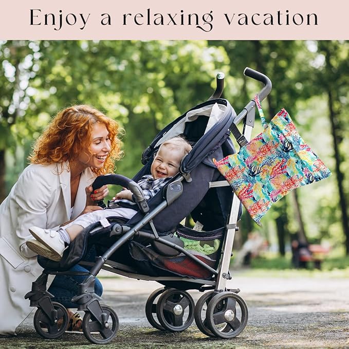 Wet Bag Wet Dry Bag for Swimsuit Travel Beach Pool Stroller Diapers Dirty Yoga Gym Clothes Waterproof Reusable