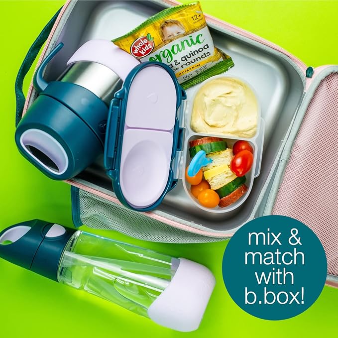 b.Box Insulated Food Jar with Spork for Toddlers | Easy Open Container for Toddlers | Stainless Steel, 5hrs + of Perfect temperatures | Dishwasher Safe, BPA Free (Lemon Sherbet, 11 oz)