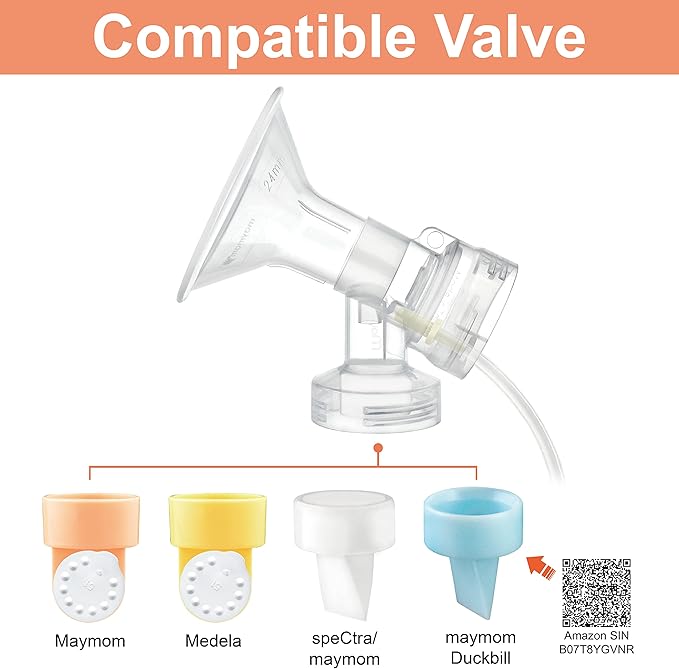 Maymom Breast Pump Kit Compatible with Medela Pump in Style Advanced Pump; 2xTwo-Piece 30mm Breastshield, 2 Valve, 4 Membrane, 2 Replacement Tubing; Replacement Part for Medela Shield, Valve