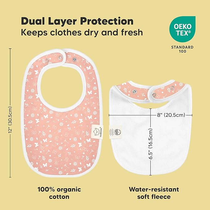8-Pack Organic Baby Bibs for Boys, Girls - Soft Cotton Drooling and Teething Bibs for Baby Girl & Boy, Extra Absorbent, Easy To Clean & Put On for Toddler, Newborn, Infant 0-24 Months (Butterflies)