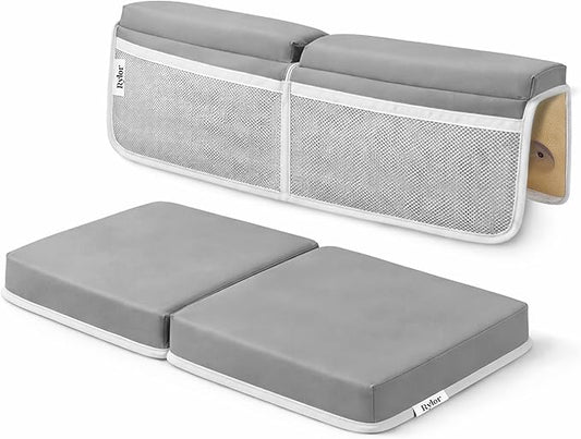 Rylor Premium Baby Bath Kneeler Mat & Elbow Rest Pad Set – Comfortable Bath Kneeler and Elbow Kneeling Rest Pad for Parents, Extra Long 26'', 2.4'' Thick, Non-Slip Support for Easy Bath Time (Gray)