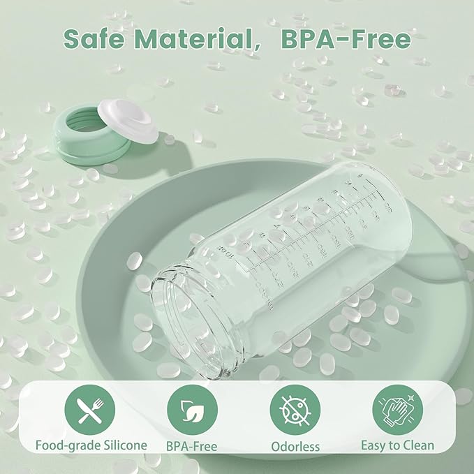 2pcs Breast Milk Storage Bottles 10oz/300ml Compatible with Spectra S1 S2 9 Plus,Motif Luna/Ameda MYA/Bellababy Pumps, Wide-Neck Collection Bottle Container for Momcozy 22oz Portable Cooler