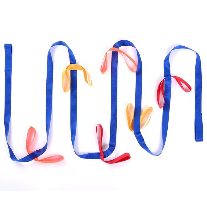 TecUnite 2 Packs Short Walking Rope with 12 Handles Outdoor Safety Daycare Rope Leashes for Preschool Kids Children Toddlers Daycare Schools Teachers, 12 Children 2 Adults(Assorted Color)