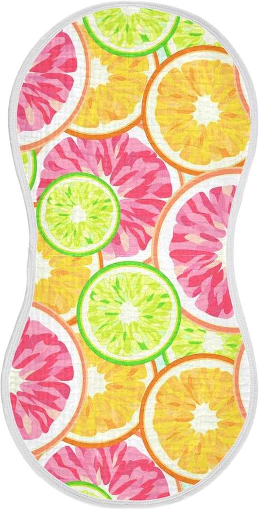 vvfelixl Orange Grapefruit Lime Lemon Burp Cloths for Baby Boy Girls Baby Washcloths Burp Rags 1 Pack