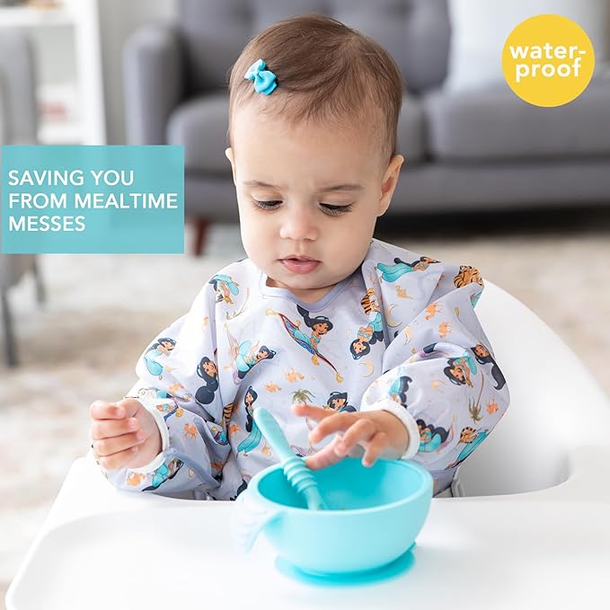 Bumkins Sleeved Bib for Girl or Boy, Baby and Toddler for 6-24 Mos