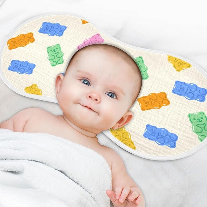 vvfelixl Colorful Gummy Bears Burp Cloths for Baby Boy Girls Baby Washcloths Burp Rags 1 Pack