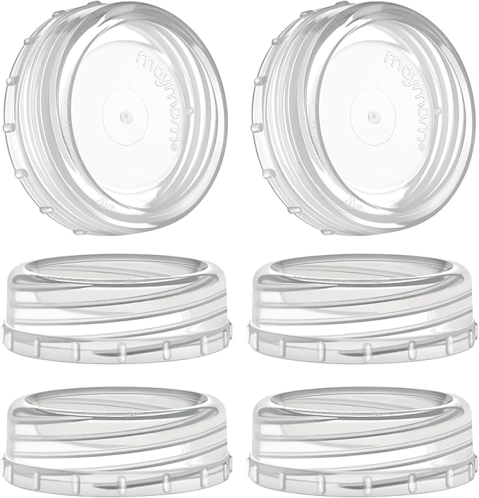 Maymom Travel Bottle Caps, Replacement Bottle Lids Compatible with Philips Avent Natural & Anti-Colic Bottles (PP & Glass) (Transparent)