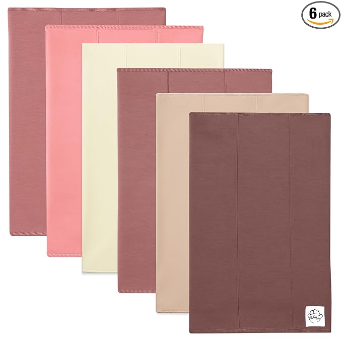 Baby Burp Cloths for Boys and Girls - 6 Pack Large 100% Cotton - Double Layered Extra Absorbent Burp Rags, Maroon