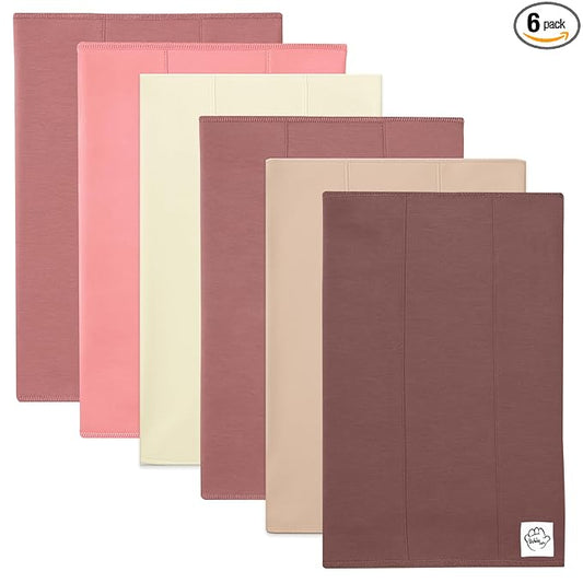 Baby Burp Cloths for Boys and Girls - 6 Pack Large 100% Cotton - Double Layered Extra Absorbent Burp Rags, Maroon