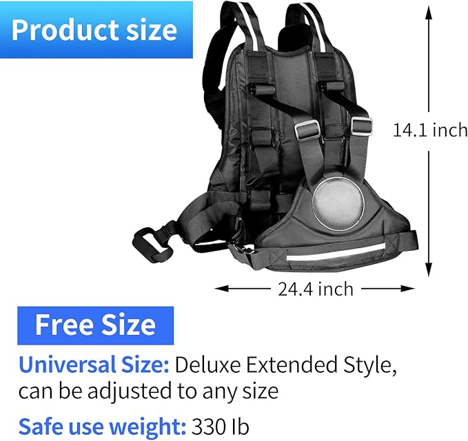 Adjustable Harness, Prevent Passengers from Falling for ATV,Snowmobile,Black