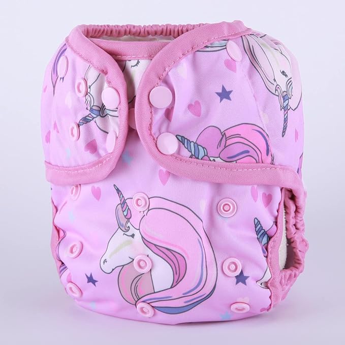 Baby Diaper Cover Nappy One Size 8lbs to 36lbs for Girls (Pink Horse)