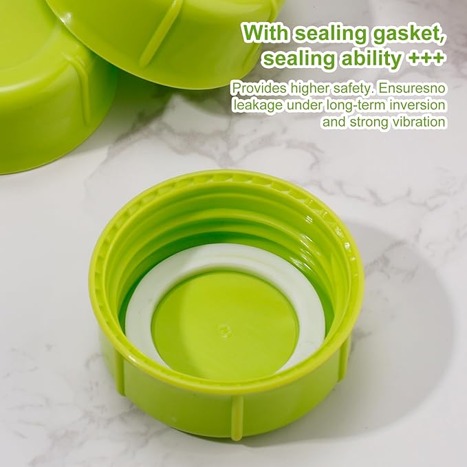 10pcs Narrow Baby Bottle Caps for Dr Brown & Medela Bottles, BPA Free Travel and Storage Baby Bottle Lids Replacement Parts with Sealing Gasket for Ameda Baby Bottles Accessory (Green)