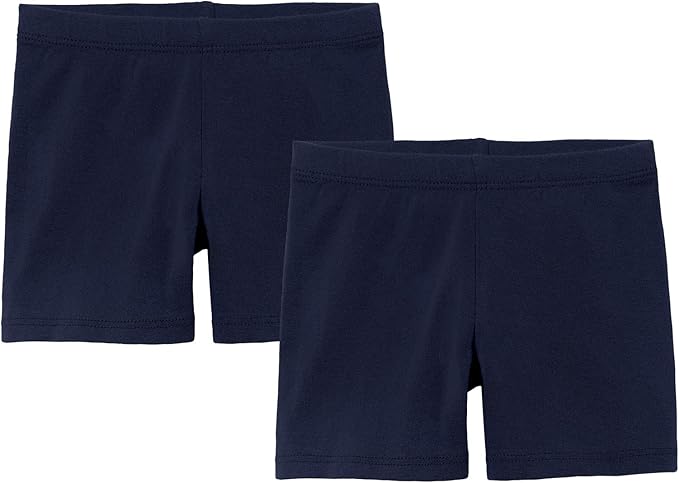 City Threads 2-Pack Baby Shorts for Boy or Girl Simple Soft Diaper Covers Shorts Soft Cotton Play Summer Spring SPD Sensory Friendly Sensitive, Navy/Navy, 2T