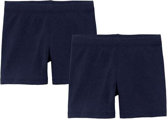 City Threads 2-Pack Baby Shorts for Boy or Girl Simple Soft Diaper Covers Shorts Soft Cotton Play Summer Spring SPD Sensory Friendly Sensitive, Navy/Navy, 3T