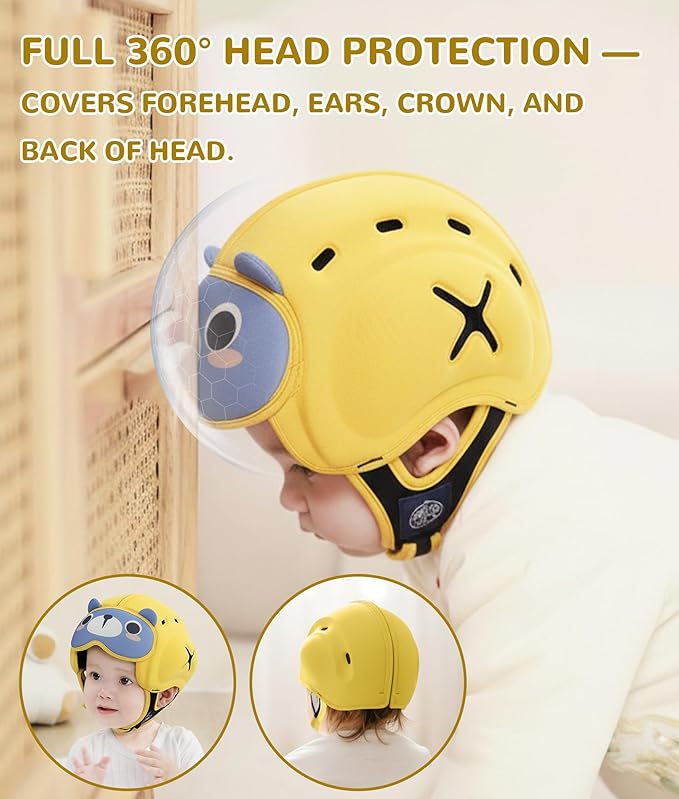 Baby Safety Helmet for Crawling Walking - Mambobaby Baby Helmet Adjustable Baby Head Protector Breathable Soft Infant Helmet Head Protection Helmets for Aged 6-24 Months, Ultra-Lightweight