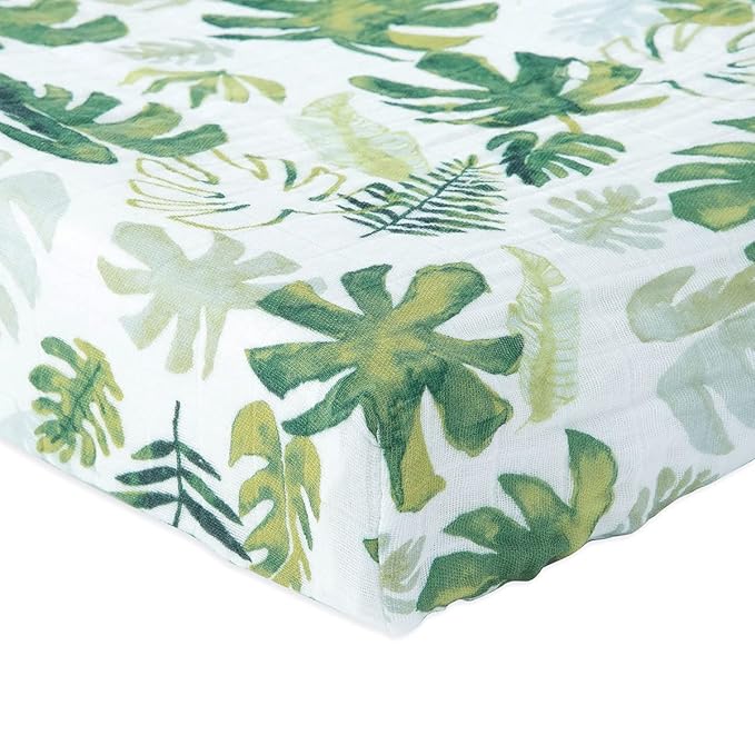 Little Unicorn Changing Pad Cover for Newborns & Infants | Soft & Breathable Muslin Fabric | Baby Diaper Changing Table Pad Cover (Tropical Leaf)