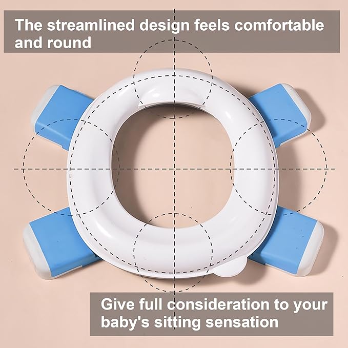 Children's Toilet Collapsible Outdoor Travel Potty Baby's Pee Pail Portable Toilet (Blue)