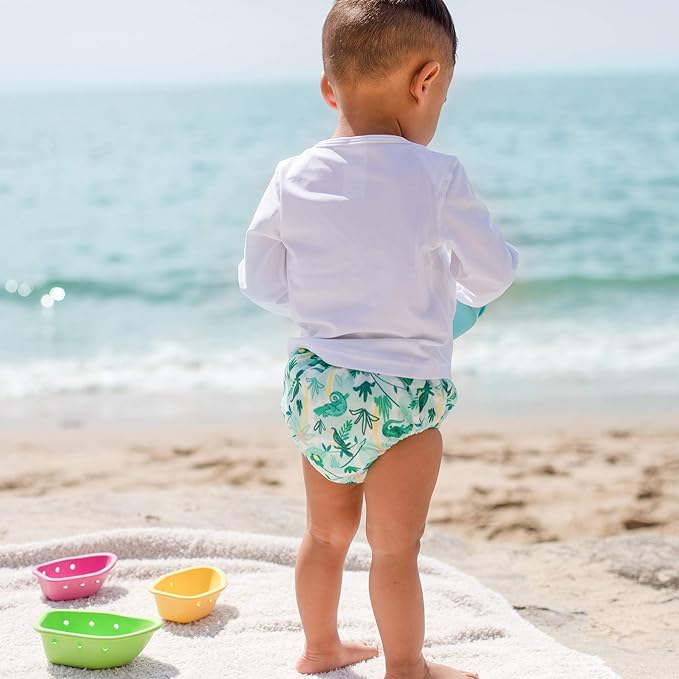 i play. by green sprouts baby-girls Ruffle Snap Reusable Absorbent Swimsuit Diaper