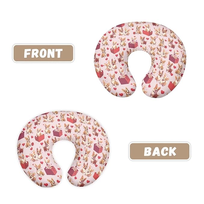 Cute Corgi Nursing Pillow Cover Breast Feeding Pillow Support Positioner Lounger Slipcover for Baby Boy Girl Newborn Infant