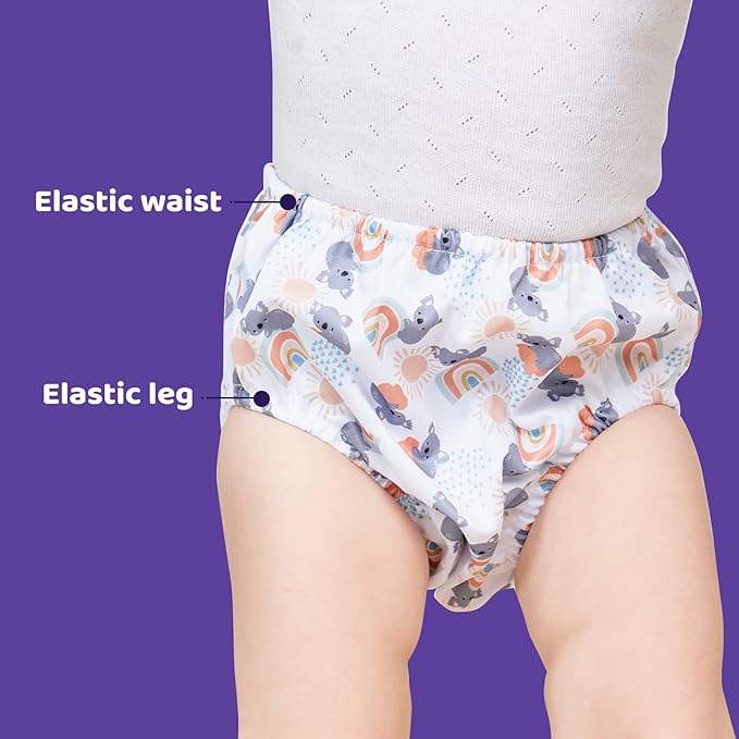 8 Packs Reusable Plastic Underwear Covers for Potty Training and Waterproof Diaper Cover for Rubber Pants Girls 4t