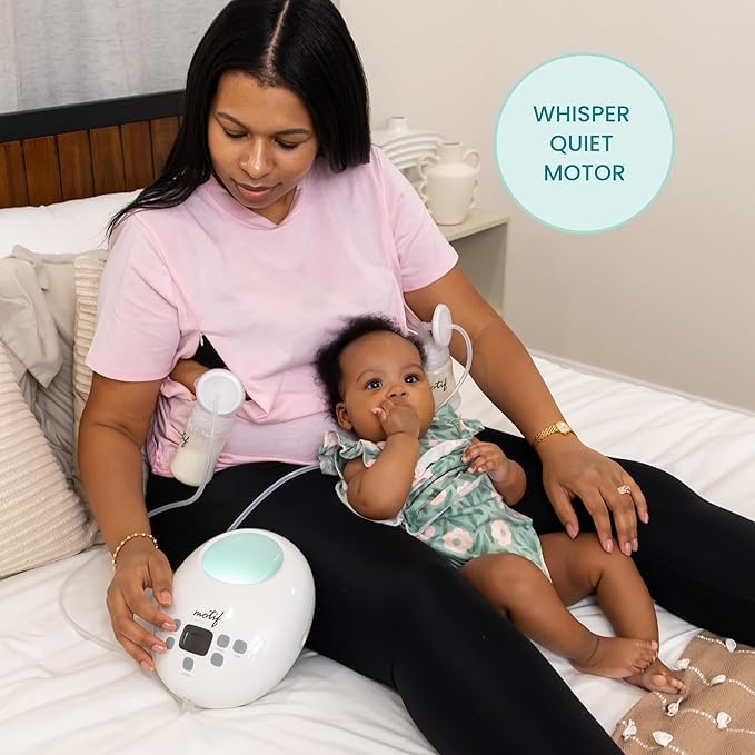 Motif Medical Luna Double Electric Pump for Breastfeeding - Portable - Hospital Grade Pump w/LED Light - Hands-Free Breast Pump, Quiet Motor Baby Breast Pump