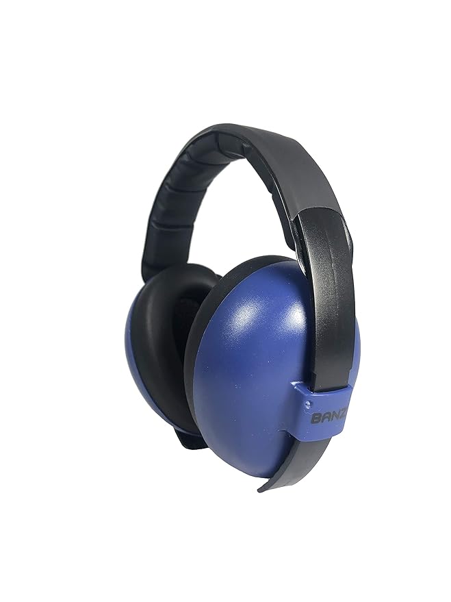 BANZ Baby Earmuffs – Noise Cancelling Headphones for Infant & Toddler Hearing Protection, Baby Ear Muffs Noise Protection, ANSI Certified, Ages 0–2 Years, Adjustable - Navy