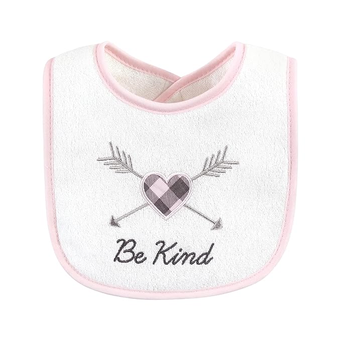 Hudson Baby Unisex Baby Cotton Terry Drooler Bibs with Fiber Filling, Girl Moose Bear, One Size