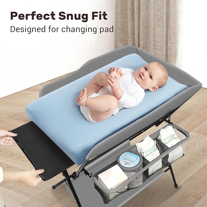 Pack of 2 Changing Pad Cover, 100% Cotton Breathable Changing Table Cover, Ultra Soft Diaper Changing Pad Covers Sheets for Newborns Infant Babies Girls Boys (Blue and Planets)