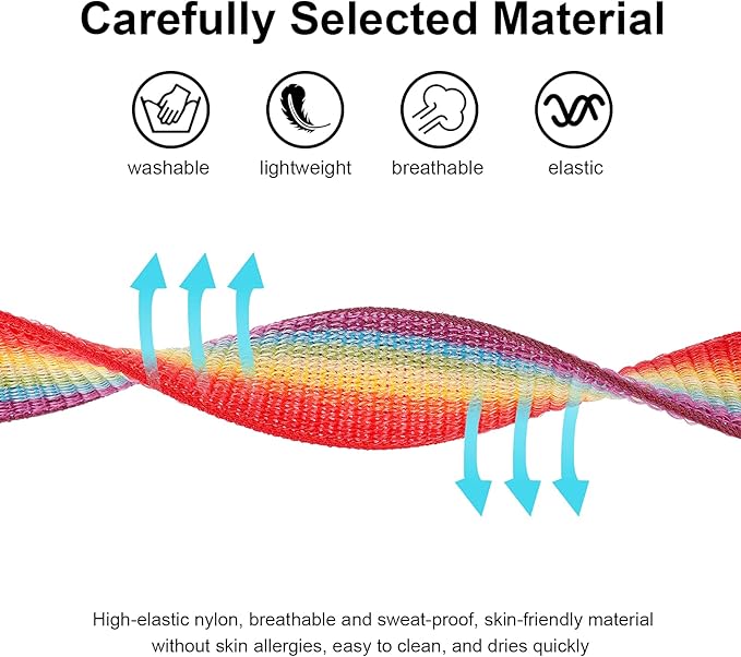 Bracelet for Kids, Protective Cover with Nylon Wristband, Anti Lost GPS Trackers Case Cover Elastic Watch Band for Toddlers Girls Boys Elders(Rainbow)
