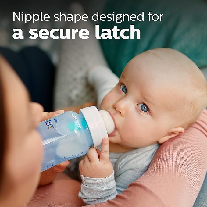 Philips Avent Anti-Colic Bottle with AirFree Vent,9oz,with Flow 2 Nipples,1m+,Blue,SCY703/24,(Pack of 24)
