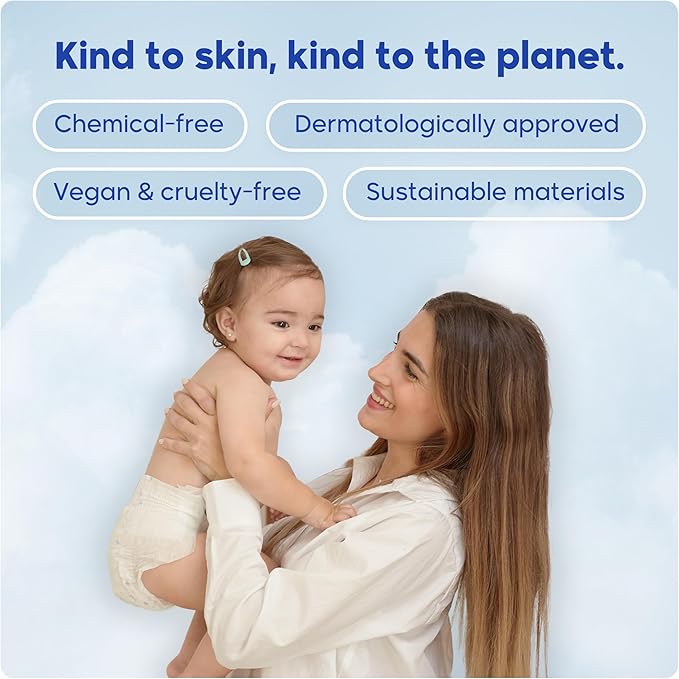 Kim & Kimmy Eco Diapers, Size 4, 20-31 lbs, 52 Diapers - 12 Hour Leak Protection, No Rashes, Hypoallergenic, Ultra-Soft & Highly Absorbent - Cruelty Free & Vegan - Space Travel