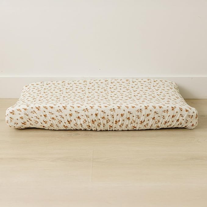 Mebie Baby Changing Pad Cover, Autumn Bloom, 100% Muslin Cotton Changing Table Pad Cover for Baby Boy and Girl, Designer Nursery Decor Covers, Diaper Changing Pad Cover for Changing Station
