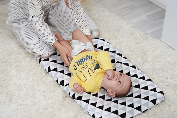 Changing Pad Cover – Baby Changing Pad Covers 4 Pack – Boy or Girl Changing Pad Cover – Pure Jersey Machine Washable Black and White Changing Table Cover – Diaper Changing Pad Cover Sheets