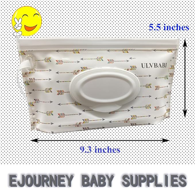 Portable Pouch Bags Set, 2 Pack Wet Wipe Holder Container, Reusable and Refillable Personal Travel Wet Wipes Dispenser Cases