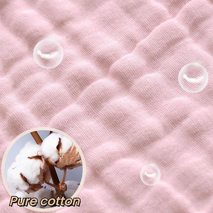 MUKIN Soft Cotton Muslin Baby Bibs 6 Pack | Adjustable Snap Closure for Newborns| Absorbent for Drooling, Teething & Feeding