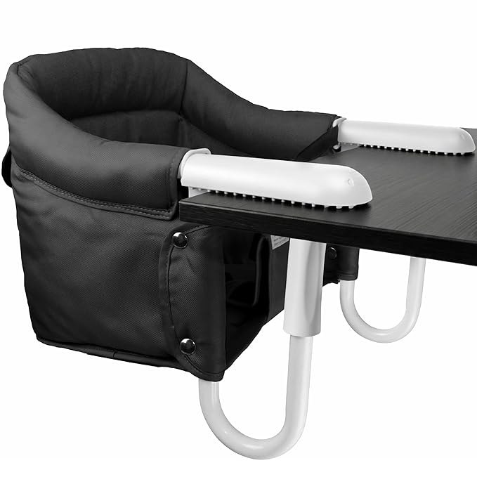 Portable Hook on High Chair for Baby & Travel Toddler from 6-36 Months – Clip on Baby Seat for Table – Fast Table Chair for Travel & Dining– Including Storage Bag - Black