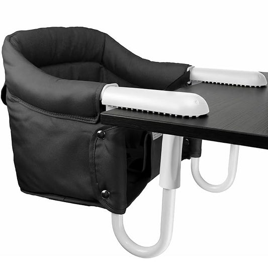 Portable Hook on High Chair for Baby & Travel Toddler from 6-36 Months – Clip on Baby Seat for Table – Fast Table Chair for Travel & Dining– Including Storage Bag - Black