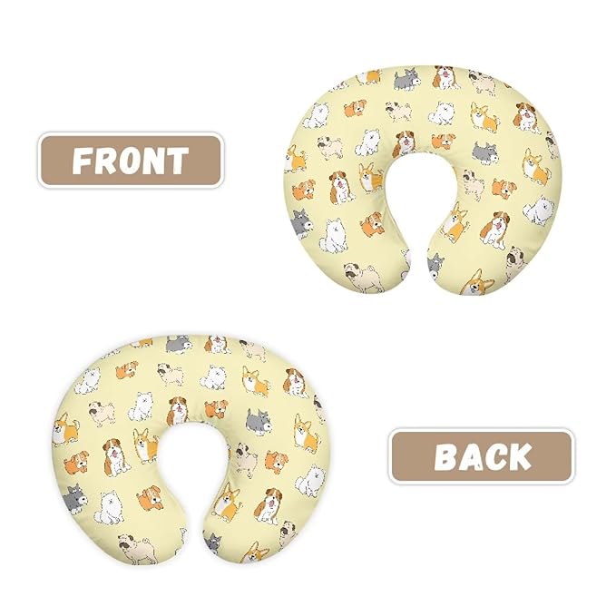 Nursing Pillow Cover, Cute Dog Quick-Dry Fabric Fits The Original Support Pillow for Breastfeeding and Bottle Feeding Stretchy Nursing Pillow Cover