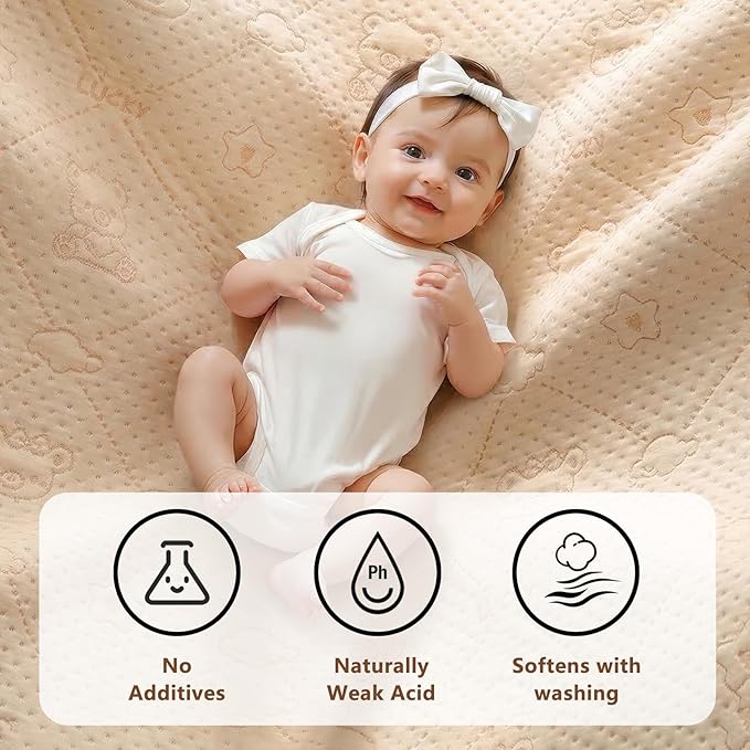 Cotton Baby Diaper Changing Mat - Waterproof & Portable Diaper Changing Pad for Baby Travel or Home, Foldable Mat Fits Perfectly in Diaper Bag, 27 x 20 inches