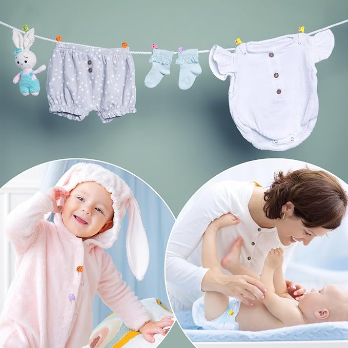 10pcs Animal Safety Pins Stainless Steel Diaper Pins with Plastic Head Newborn Locking Safety Pin with Lock Buckle for Shower Party Favor (Random Color)