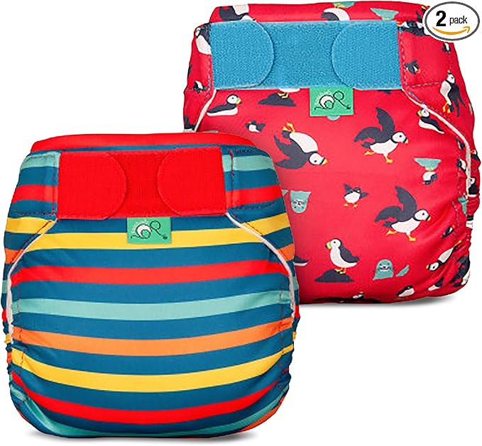 TotsBots Reusable Swim Diapers - Baby & Toddler Swimming Diapers, Adjustable Water-Friendly Swim Diaper - 2 Pack Bundle - (Size 2)